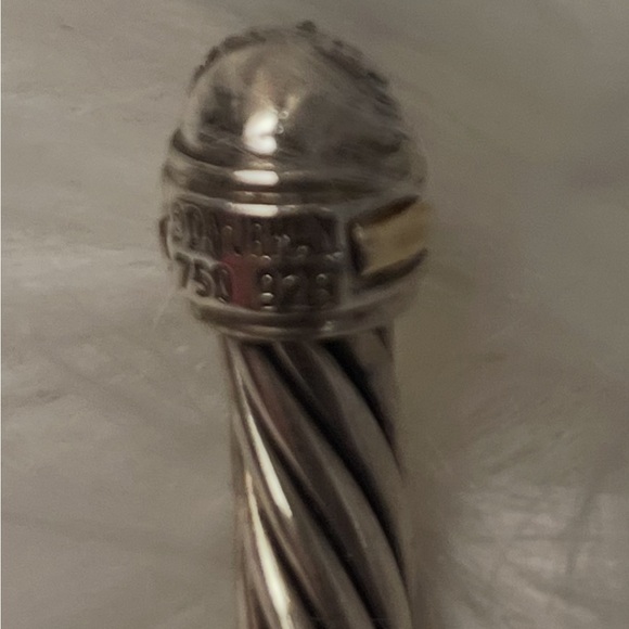 David Yurman 7mm silver classic cable bracelet, diamonds and 18kt yellow gold - Picture 7 of 8